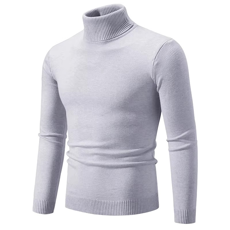 Amawinc Pull Col Roulé En Maille Épaisse Pour Hiver Coupe Slim Chaud Décontracté