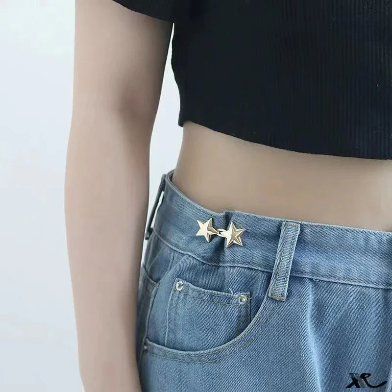 Boucle De Taille Invisible Ajustable Double Étoile Pour Jeans Sans Boucle Encombrante Confort Adhérence Clip Rapide