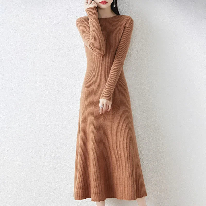 Robe En Laine À Manches Longues Camilla Amawinc Minimaliste Et Chaleureuse Pour Le Jour Et La Nuit