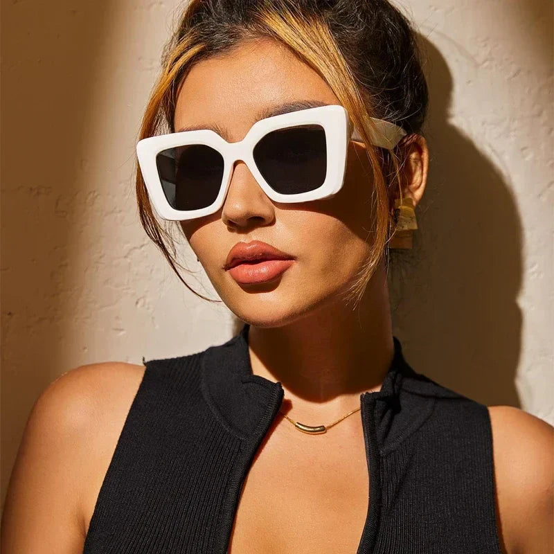 Saint Véda Lunettes De Soleil Oversize Avec Protection UV Verres Teints Haute Brillance Acétate