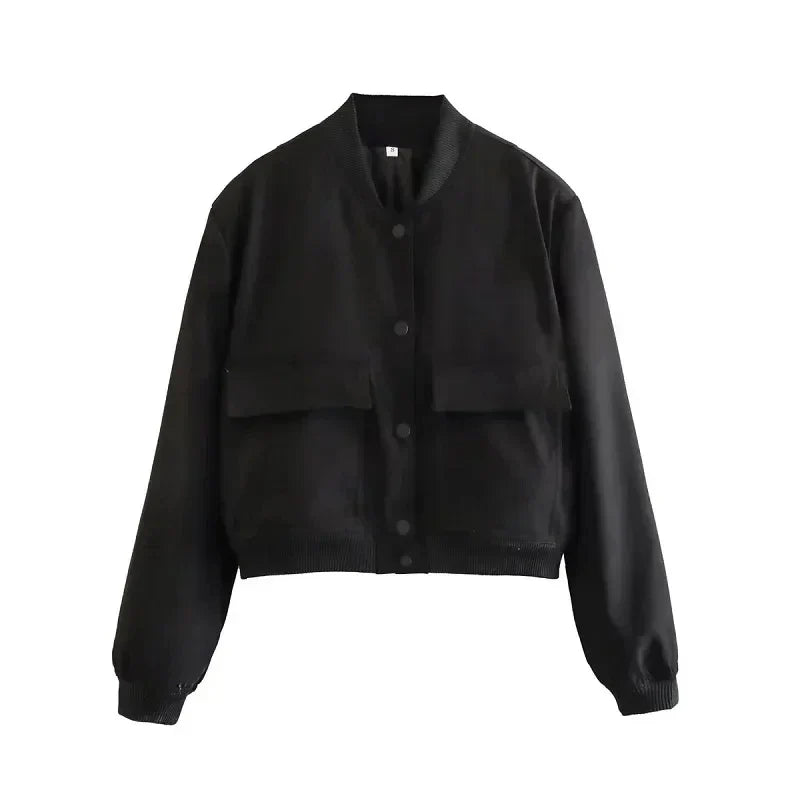 Ella Veste Bomber Femme Décontractée Avec Poches Polyvalente Et Tendance Pour Toutes Saisons