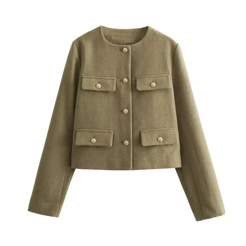 Gabriella Veste Blazer Courte Pour Femme Élégante Et Polyvalente Pour Bureau Et Soirée Amawinc