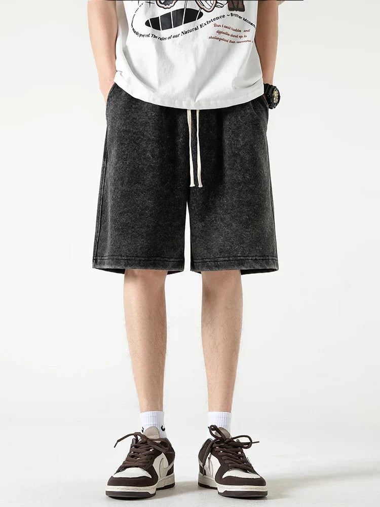 Amawinc Shorts Homme Décontracté En Mélange Coton À Taille Élastique Avec Cordon Pour Confort