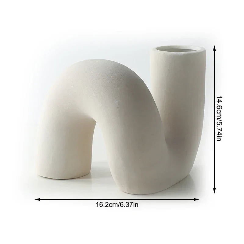 Vase Abstrait Moderne En Céramique Pour Fleurs Et Verdure Décoration Contemporaine Artistique