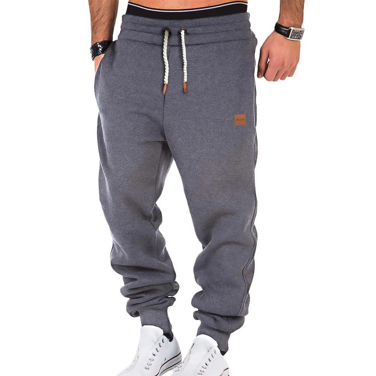 Amawinc Pantalon Jogger Décontracté Homme Avec Doublure Peluche Cordon Réglable Confort Tout Au Long De La Journée