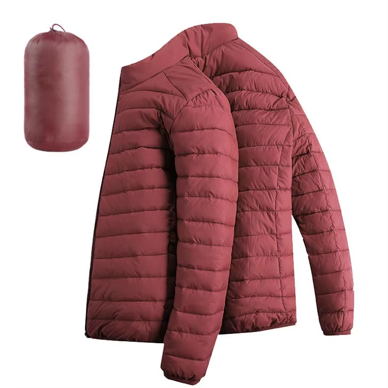 Veste Homme Légère à Capuche en Coton et Duvet avec Poches Zippées Parka Décontractée