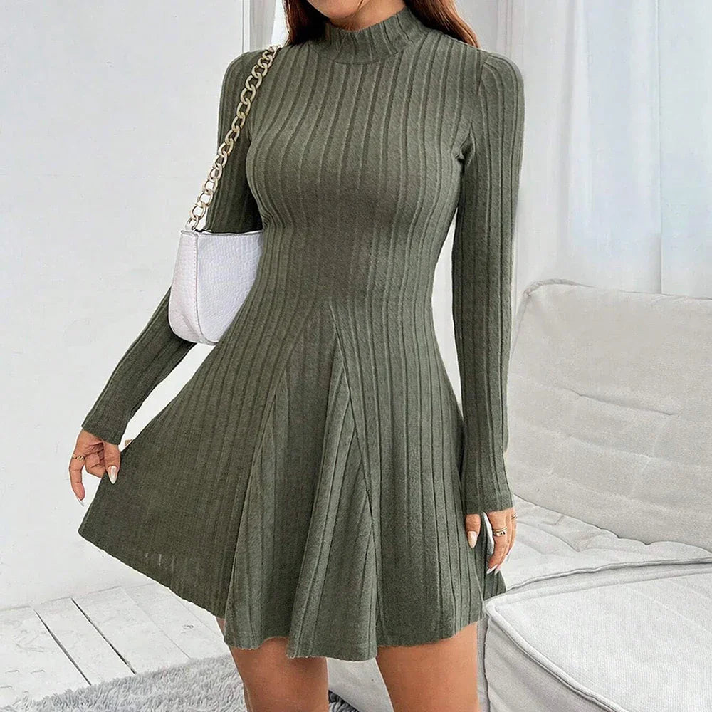 Robe Velours Côtelé Doux Pour Femme Haute Taille Silhouette A Line Vivienne Renée Amawinc