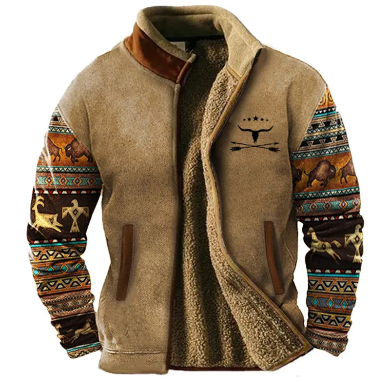 Veste Polaire Sherpa Doublée Pour Homme À Blocs De Couleur Avec Fermeture Éclair Et Poches Coupe Décontractée