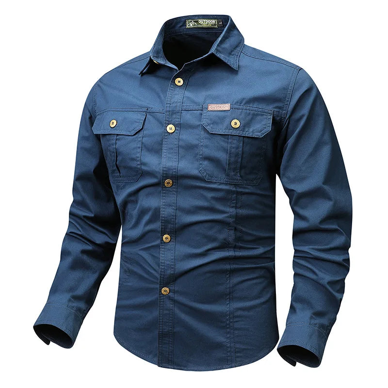 Chemise Homme Gabriel Outdoor Boutonnée Avec Poches Utilitaires Et Tissu Durable Amawinc Pour Randonnée