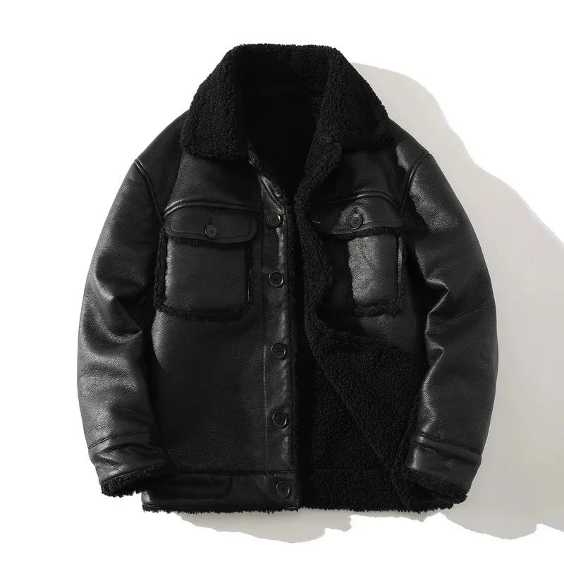 Veste En Cuir Synthétique Doublée De Polaire Douce Pour Homme Ou Femme Coupe Droite Courte Pour Un Style Polyvalent
