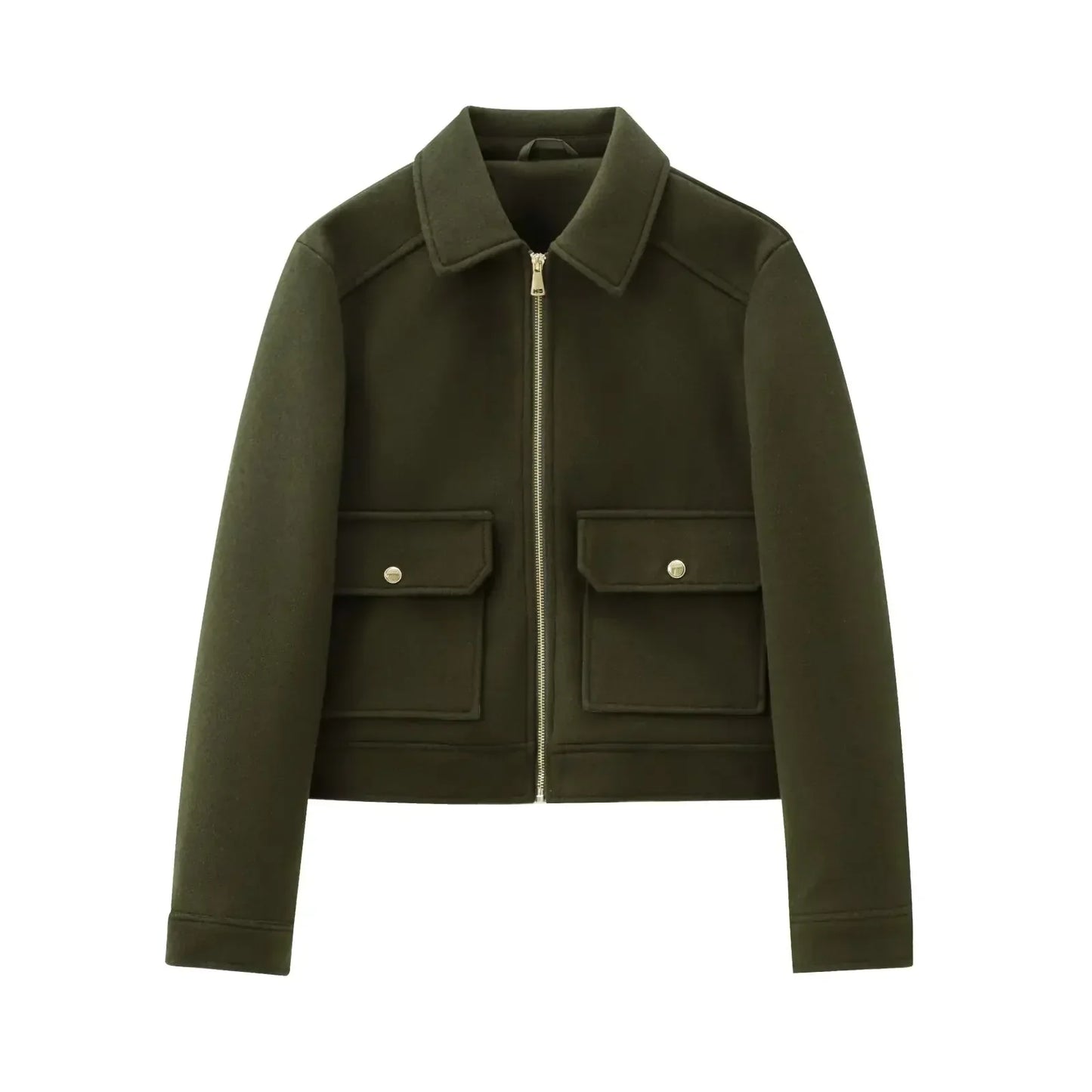 Amawinc Veste Décontractée Femme Jasmine Zip Avant Poches Style Urbain Moderne Quotidien