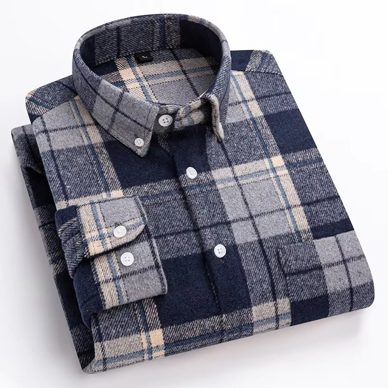 Chemise Pour Homme À Carreaux Taille Plus 7XL Manches Longues 100 Pour Cent Coton Avec Poche Poitrine Unique