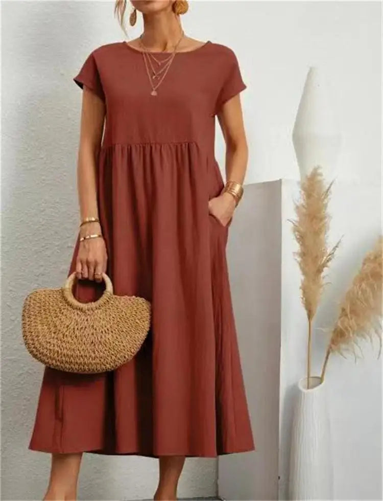Damen-Midikleid mit komfortabler, strukturierter Brustpartie