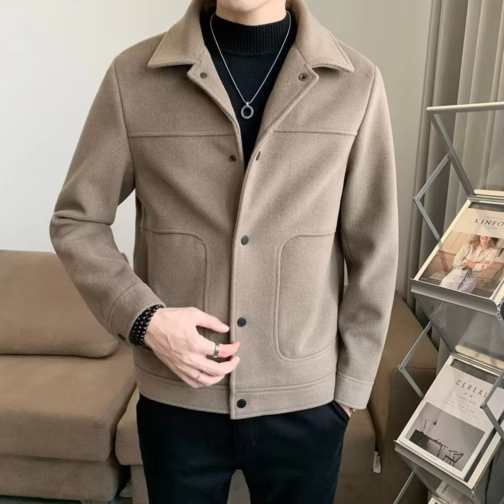 Veste Courte Pour Homme Quatre Saisons Style Coréen Slim Fit En Mélange De Laine
