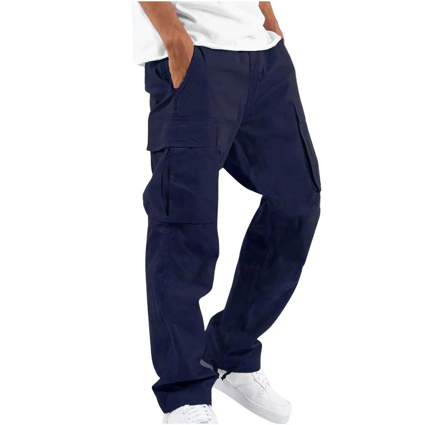 Pantalon Cargo Homme 2025 Uni Avec Poches Multiples Et Cordon Ajustable Pour Confort Quotidien