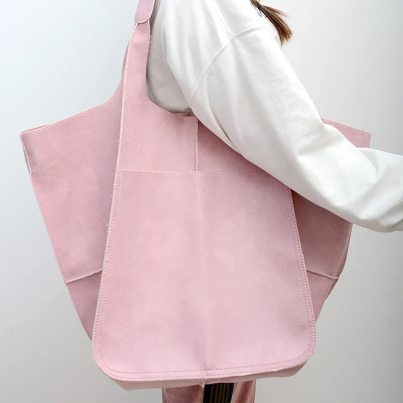 Amawinc Arlo Rove Sac Fourre Tout En Cuir Extrêmement Spacieux Avec Poches Latérales Profondes