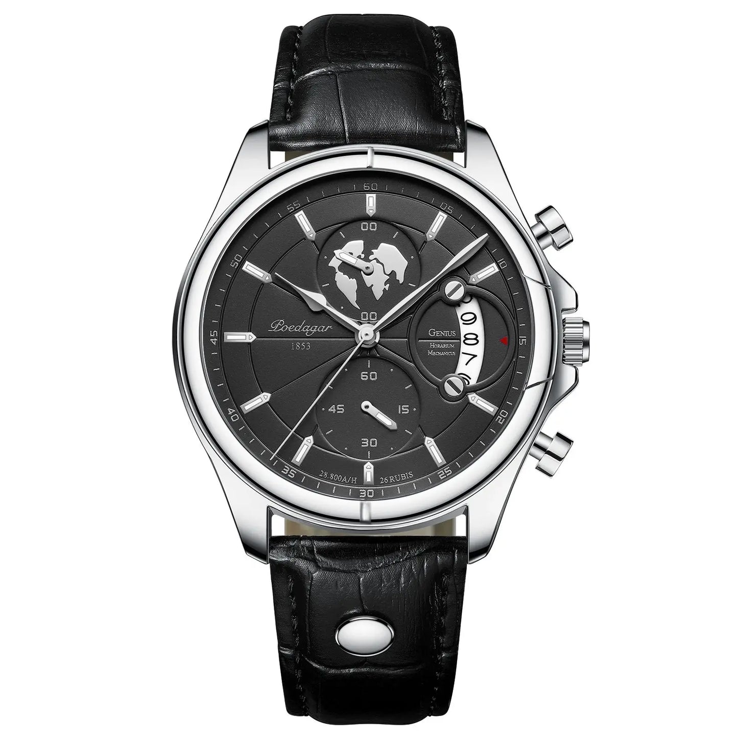 Montre Daven En Acier Inoxydable Avec Lunette Cannelée Résistante Aux Rayures Étanche À 3 ATM Trois Cadrans