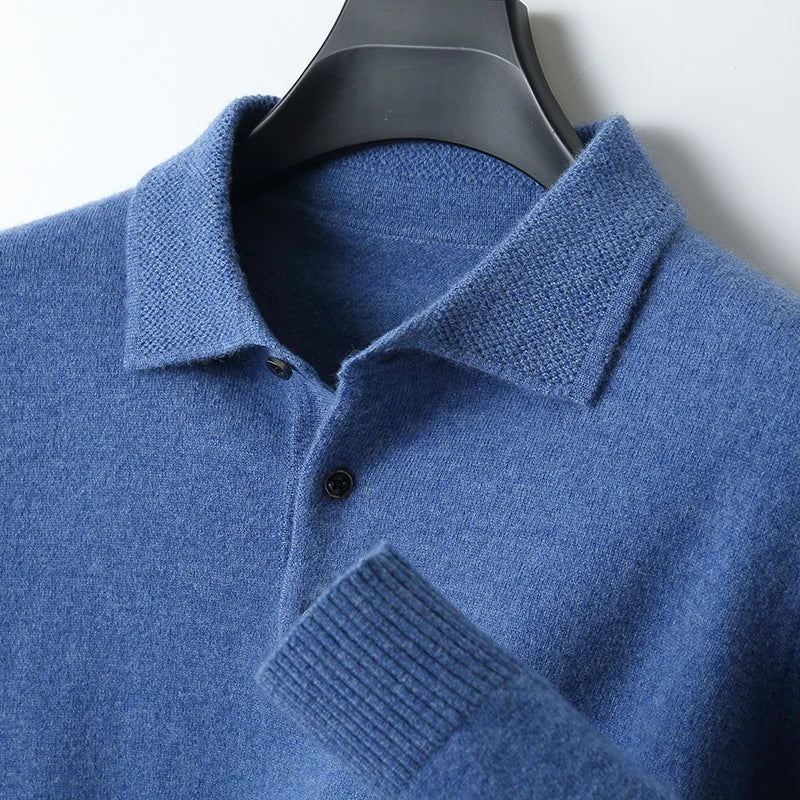 Amawinc TrueWool Polo En Laine Mérinos 100 Pour Cent Homme Coupe Ample Respirant Col Classique Léger