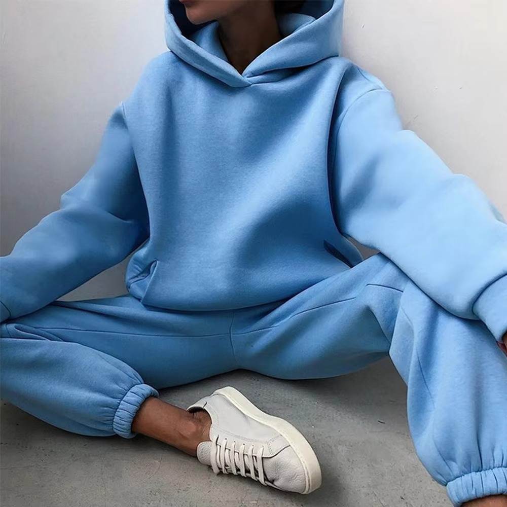 Survêtement Femme Capuche Oversize Et Joggers En Coton Doux Pour Un Confort Décontracté