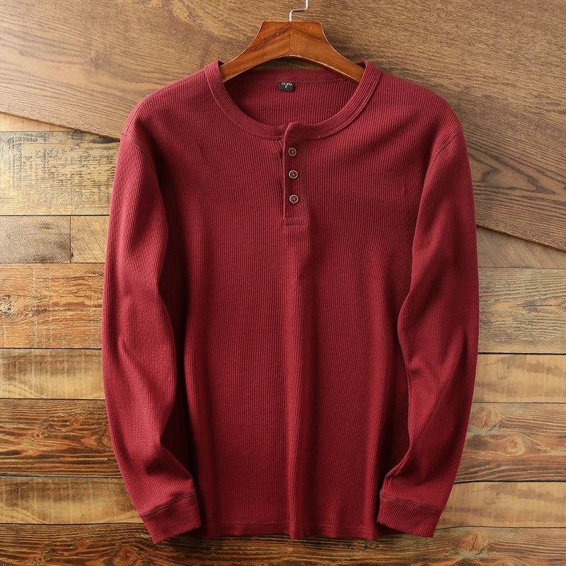 Chemise Arlen En Maille Waffle Polyvalente En Mélange De Coton Haute Qualité Facile À Porter