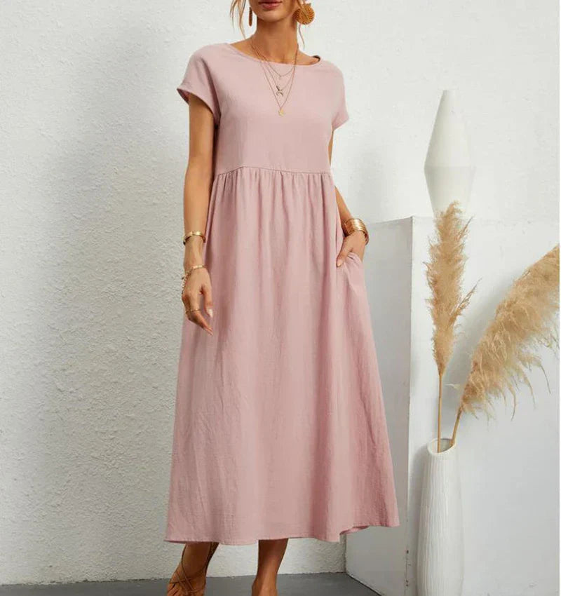 Damen-Midikleid mit komfortabler, strukturierter Brustpartie