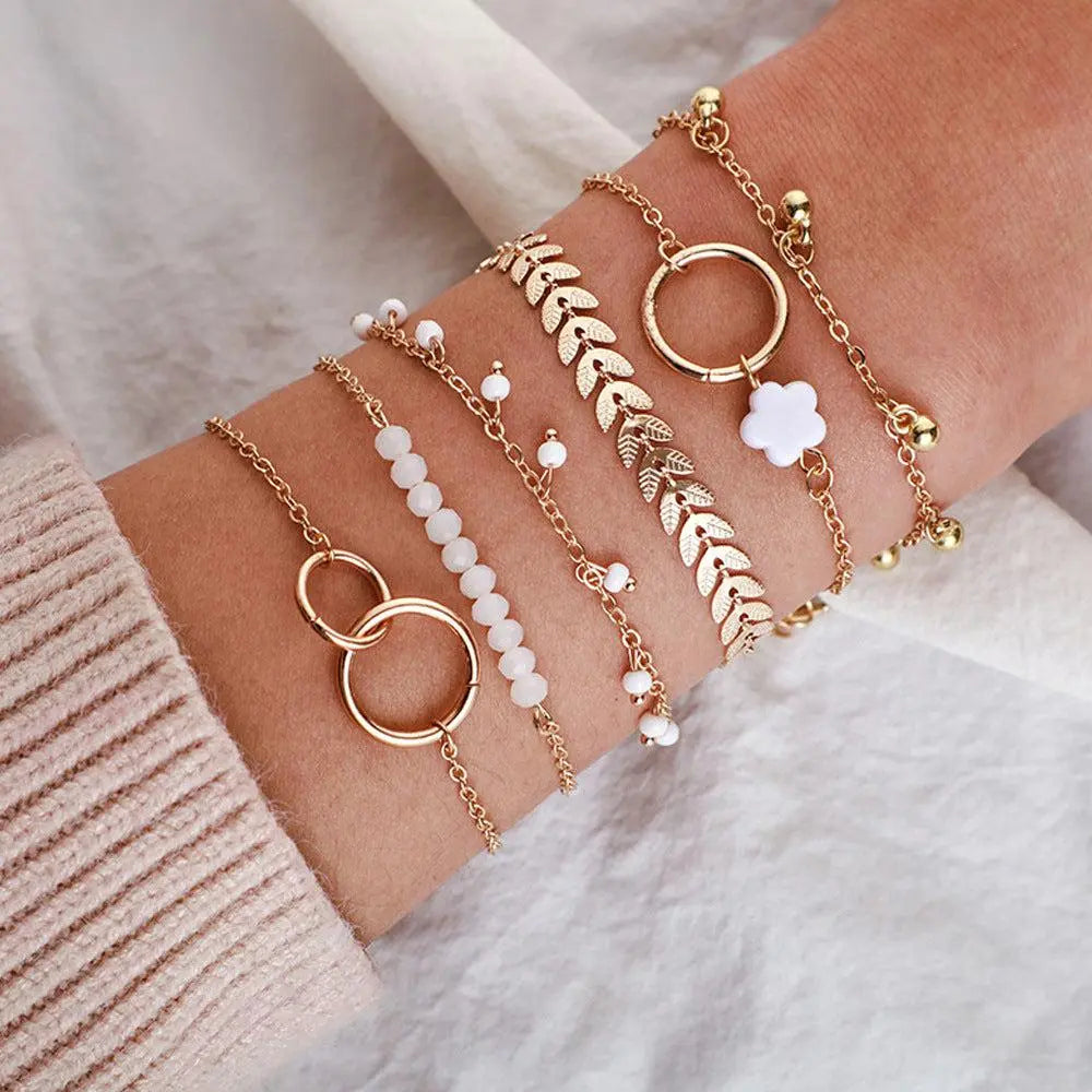 Joan - Layered Bracelet Set - Amawinc
