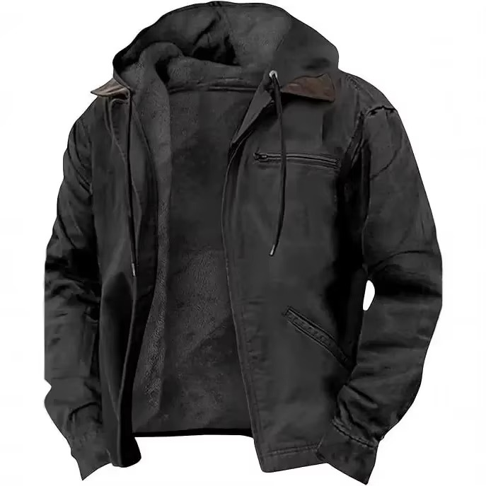 Veste De Travail À Capuche Lourde Pour Homme Durable Confort Relaxé Automne Hiver