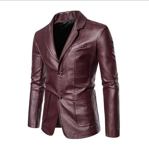 Amawinc Veste En Cuir Homme Business Casual Avec Col De Costume Slim Fit Noir Ou Kaki Tailles JusquA 5XL