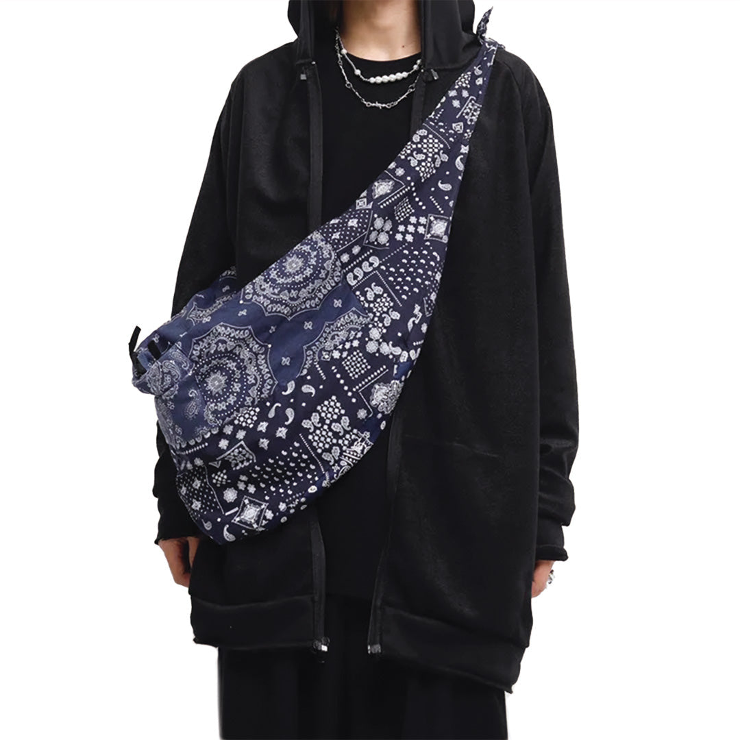 Amawinc Bandana Sac Bandoulière Tote En Toile Coton Durable Avec Motif Paisley Fermeture Éclair Et Extérieur Imperméable