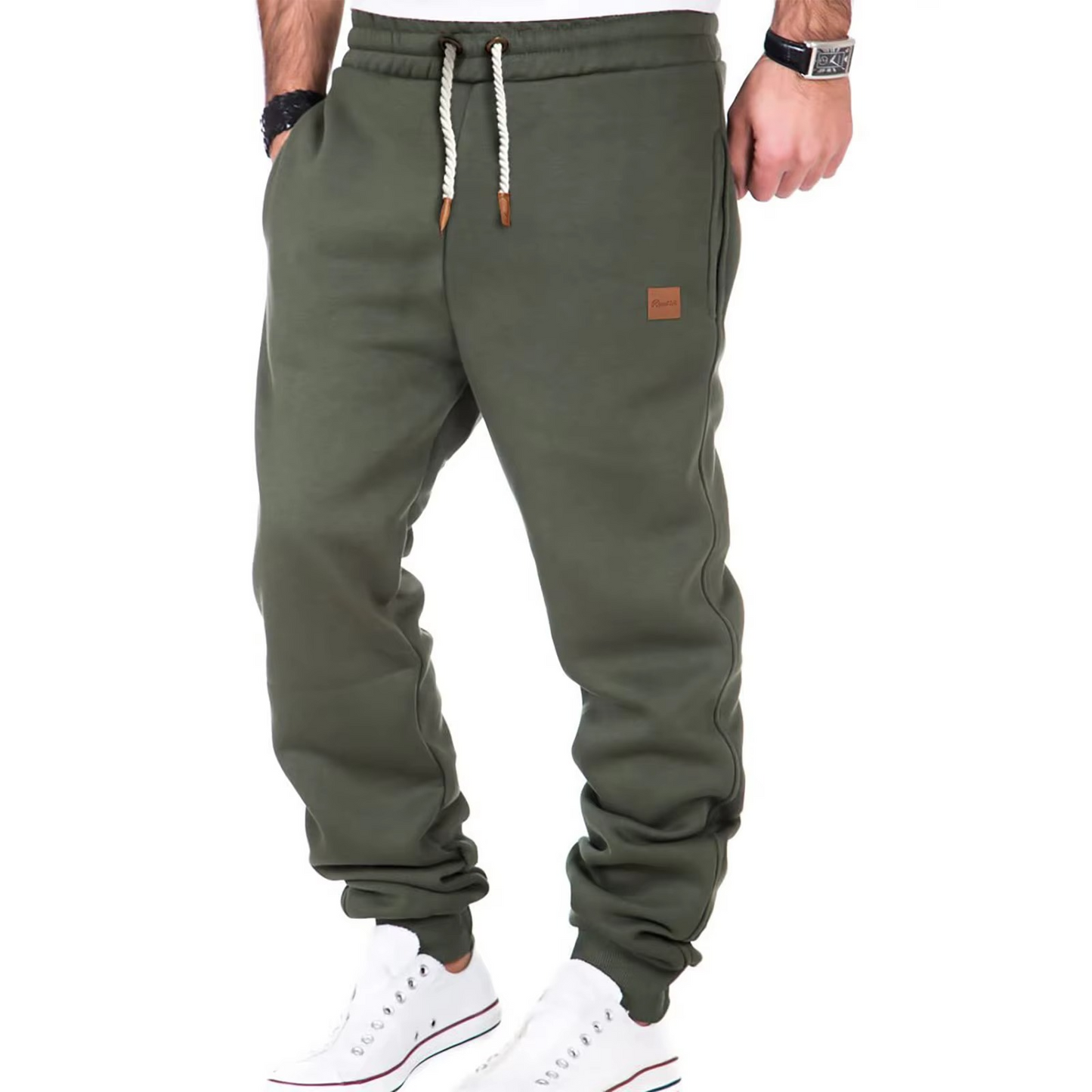 Amawinc Pantalon Jogger Décontracté Homme Avec Doublure Peluche Cordon Réglable Confort Tout Au Long De La Journée