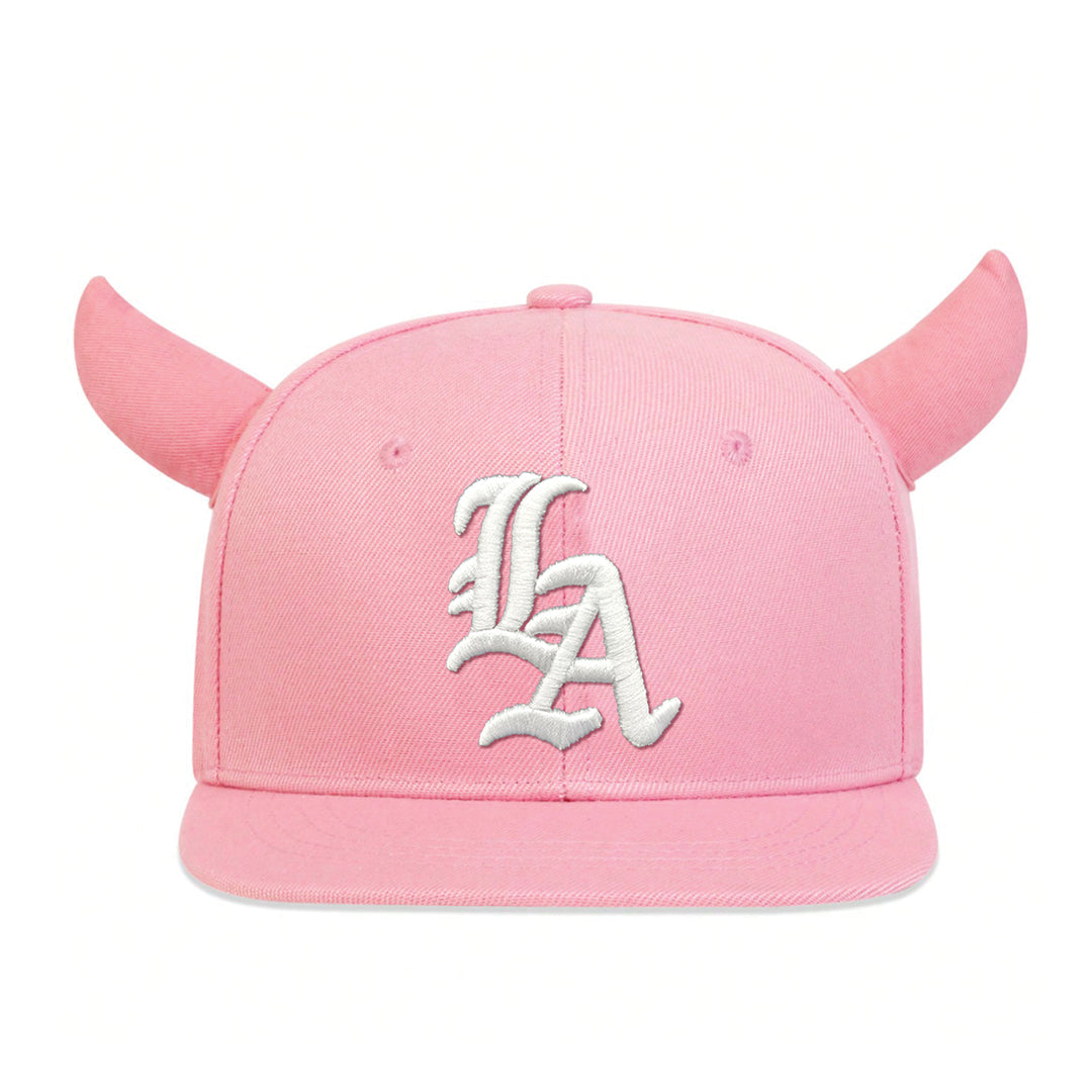 Casquette Snapback L.A. À Cornes Avec Broderie Gothique Et Détail Brodé En Coton Et Polyester Réglable