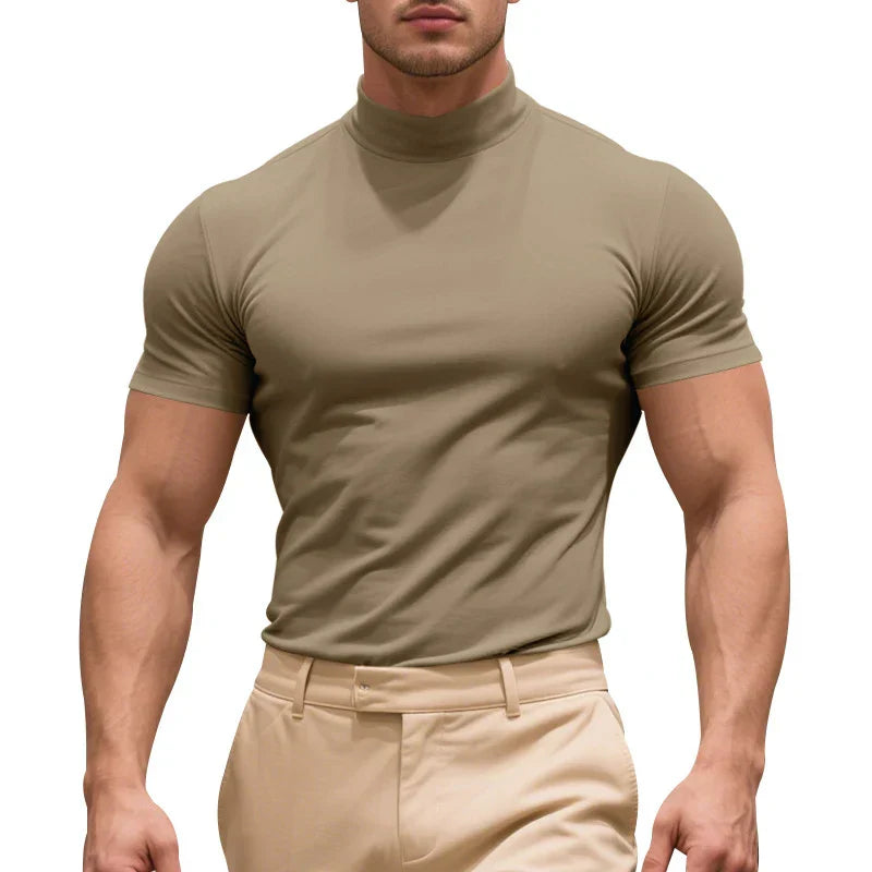 Tee Shirt Slim Fit Caston En Coton Stretch Respirant À Manches Courtes Pour Été Confortable