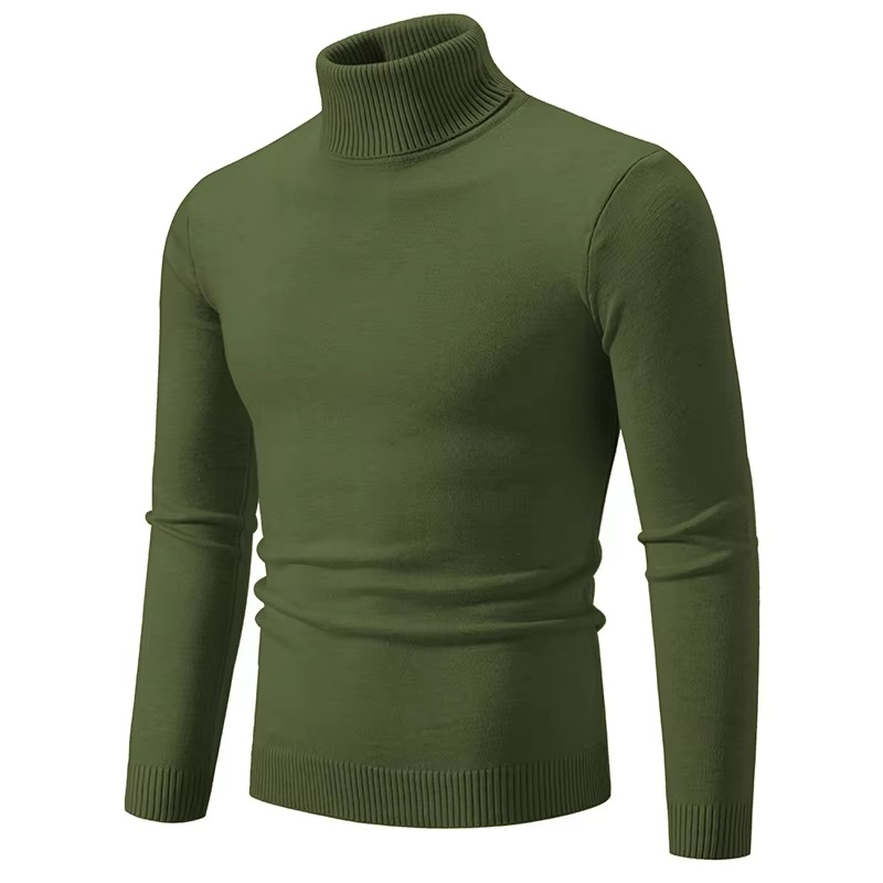 Amawinc Pull Col Roulé En Maille Épaisse Pour Hiver Coupe Slim Chaud Décontracté