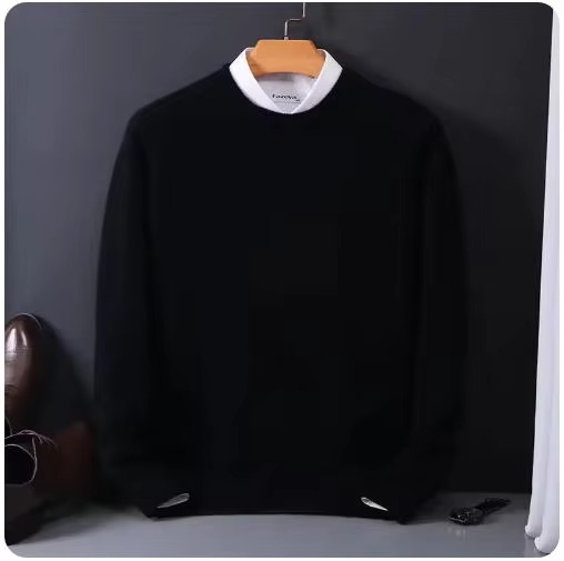 Amawinc Pull Homme Classique En Cachemire Et Laine Col Rond Bleu Marine Confort Raffiné Pour Une Chaleur Douce