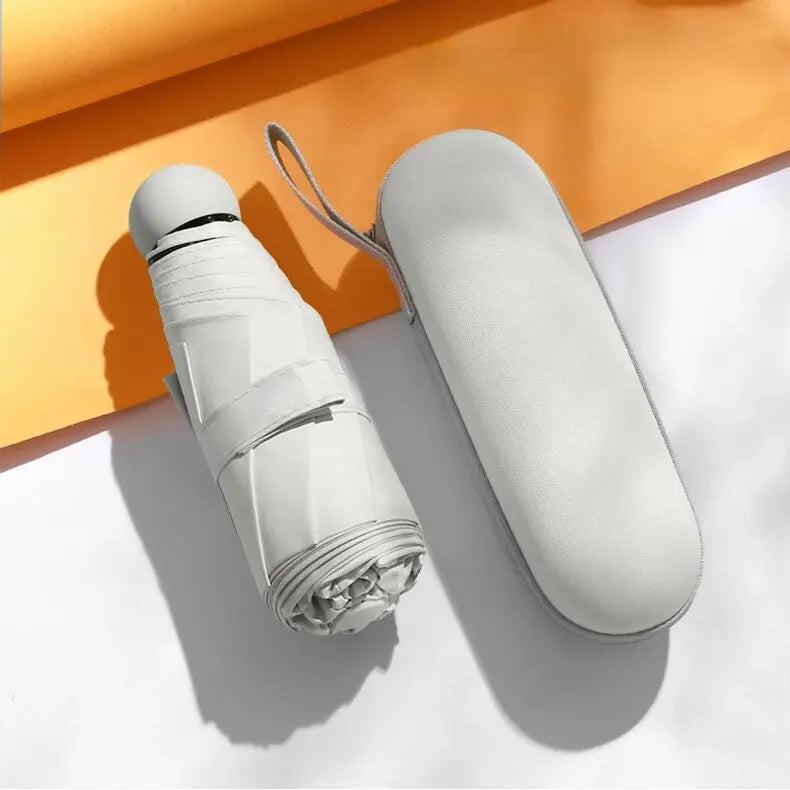 Ombrelle Capsule Mini Ultra Portable Pour Soleil Et Pluie Avec Protection Puissante En Poche