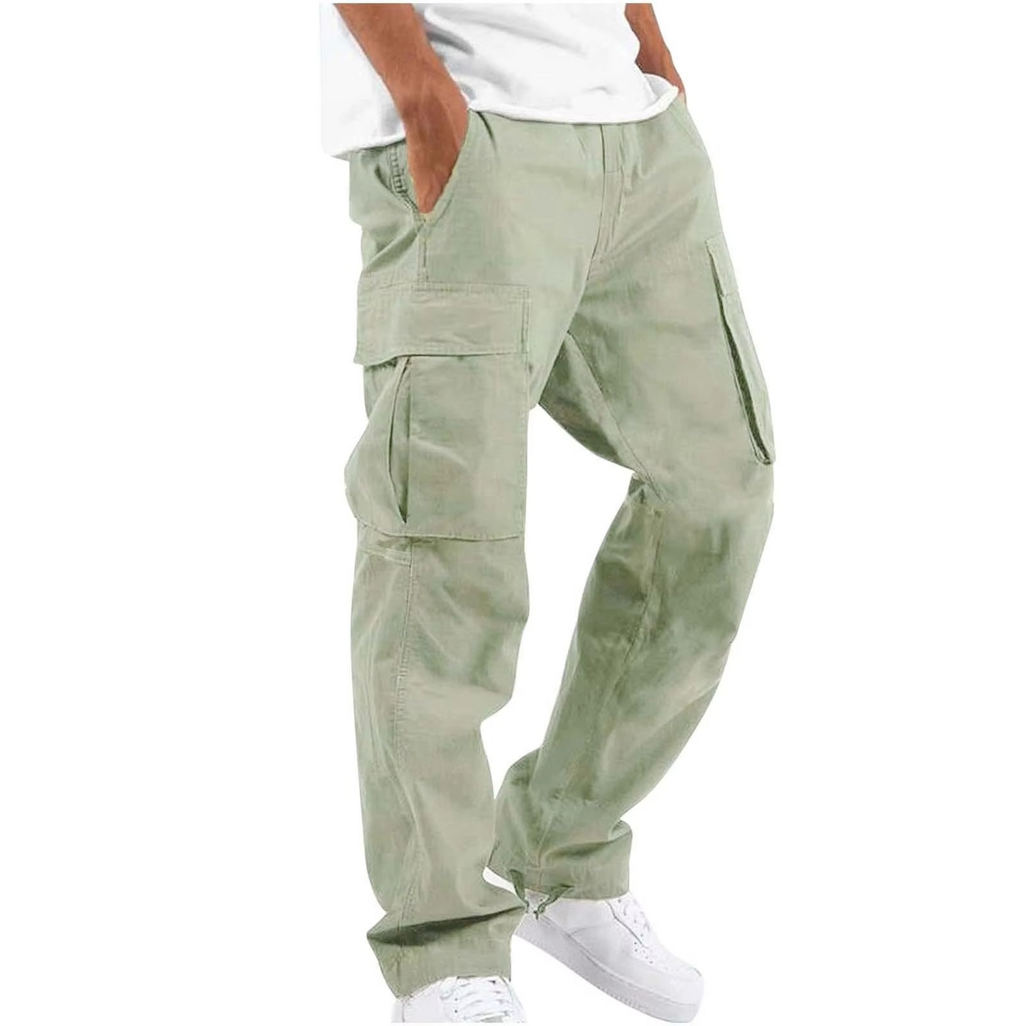 Pantalon Cargo Homme 2025 Uni Avec Poches Multiples Et Cordon Ajustable Pour Confort Quotidien