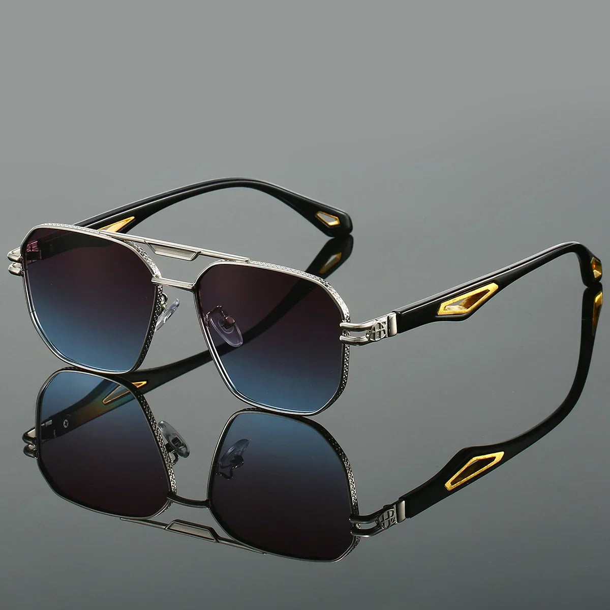 Lunettes De Soleil Carvo Bruni Avec Monture En Alliage Et Double Pont Design Vintage UV400 Protection