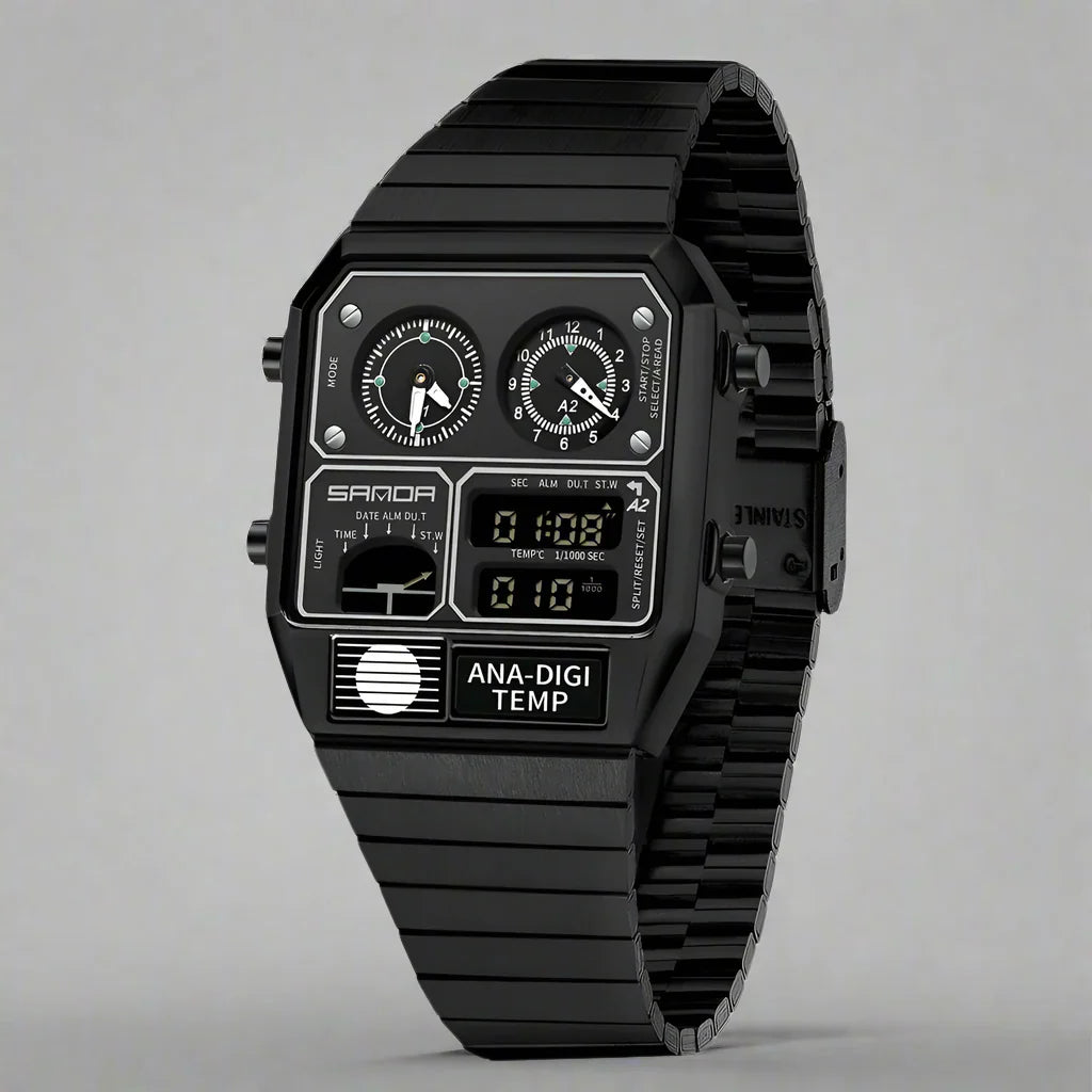 Ferrox Montre En Acier Inoxydable Avec Suivi De Température En Temps Réel Et Affichage Lumineux Étanche