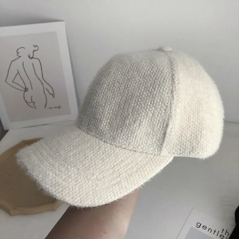 Casquette Baseball Femme Automne Hiver Couleur Unie Avec Cheveux Cony Pour Femmes Chaude Et Confortable