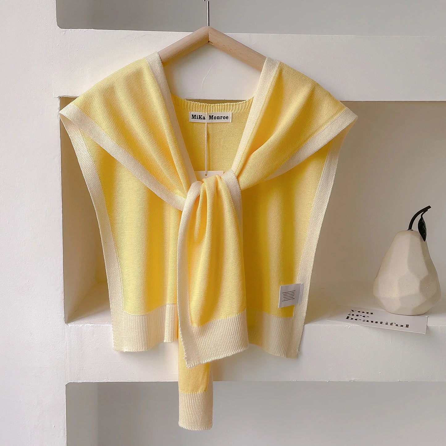 Amawinc Châle À Épaules Rayé En Maille Léger Emma Polyvalent Pour Printemps Et Automne Essentiel