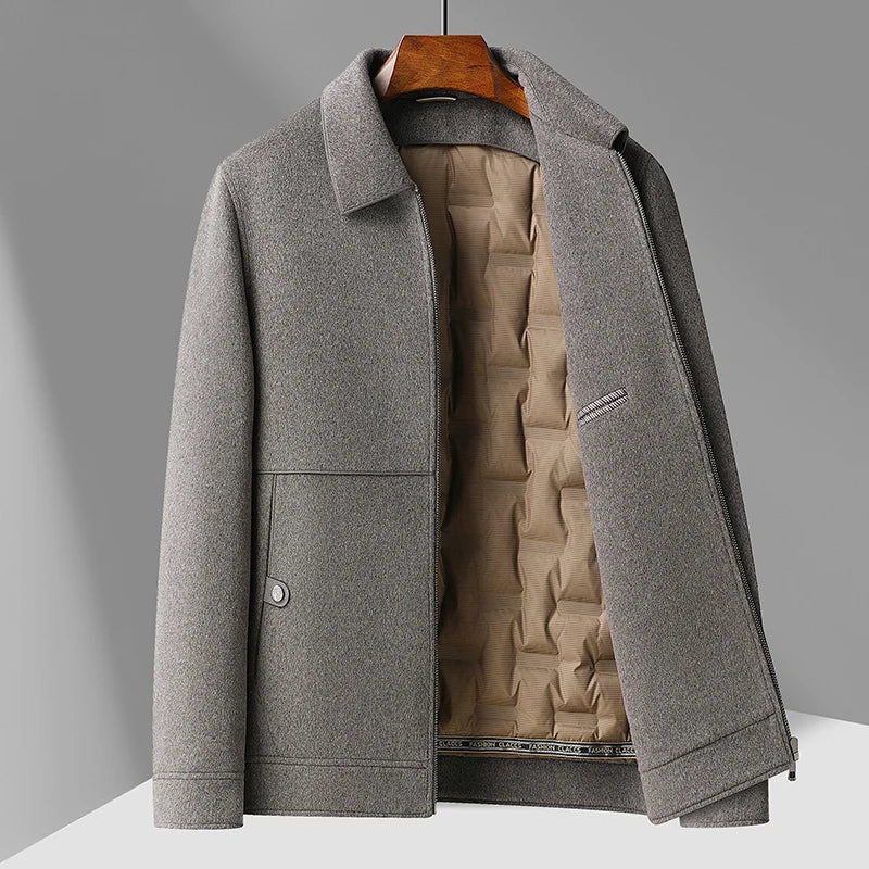 Veste Heritage En Laine Brossée Avec Doublure Duvet Amovible Pour Automne Hiver Silhouette Structurée Chaleur Légère