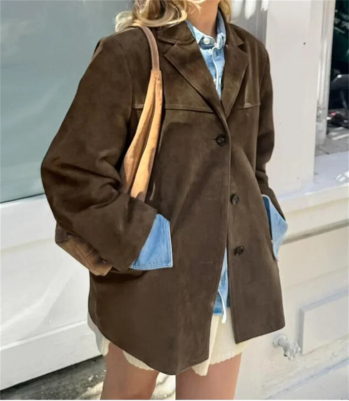 Damen Vintage Jacke im Lutherischen Stil mit Reverskragen