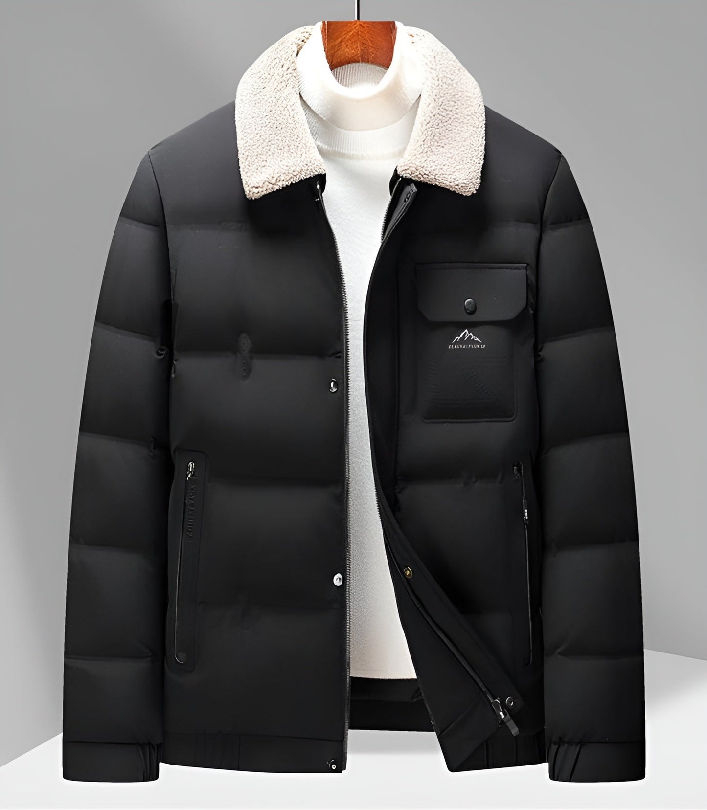 Shaw Mercer Veste Manteau Léger À Col Sherpa Blanc Fini Mat Coupe Tailleur Sobre Pour Temps Froid