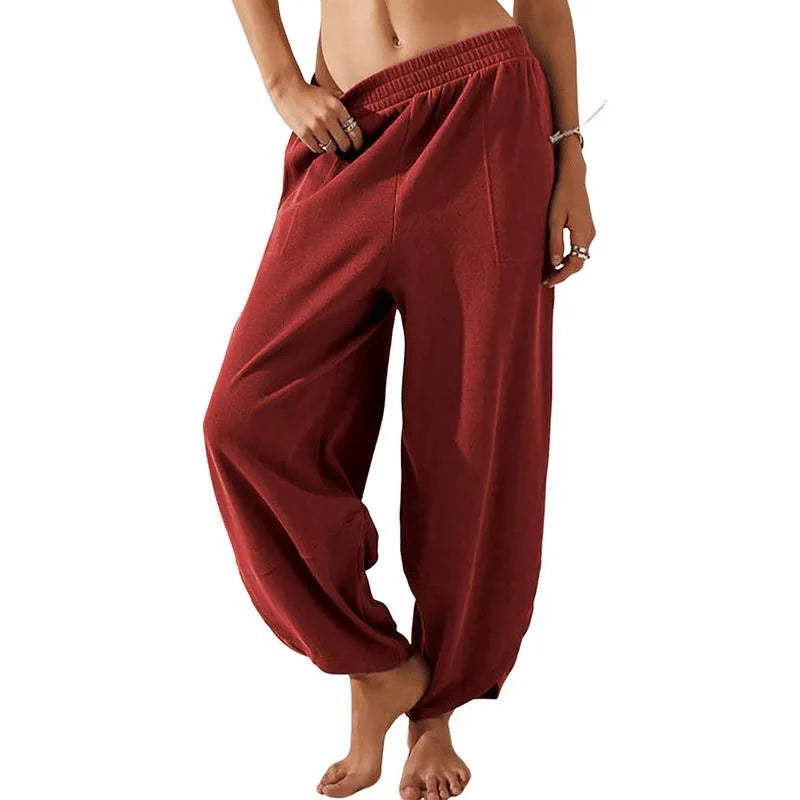 Sophia Pantalon À Jambe Large Évasée Confortable Élastique Léger Pour Printemps Automne