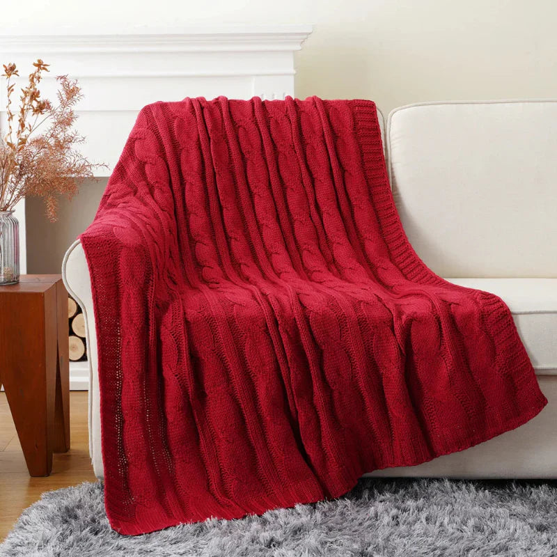 Battilo Couverture En Maille Texturée Ultra Douce Pour Lit Et Canapé Décor Chaleureuse Confortable
