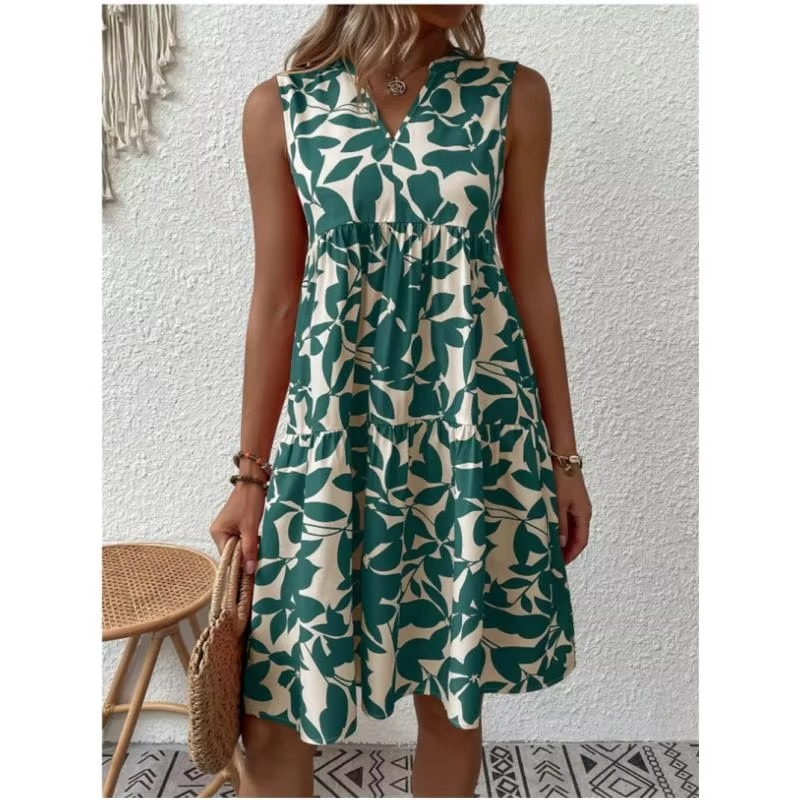 Jupe Midi Évasée À Taille Haute Motifs Floraux Pour Femmes Été Léger Confortable