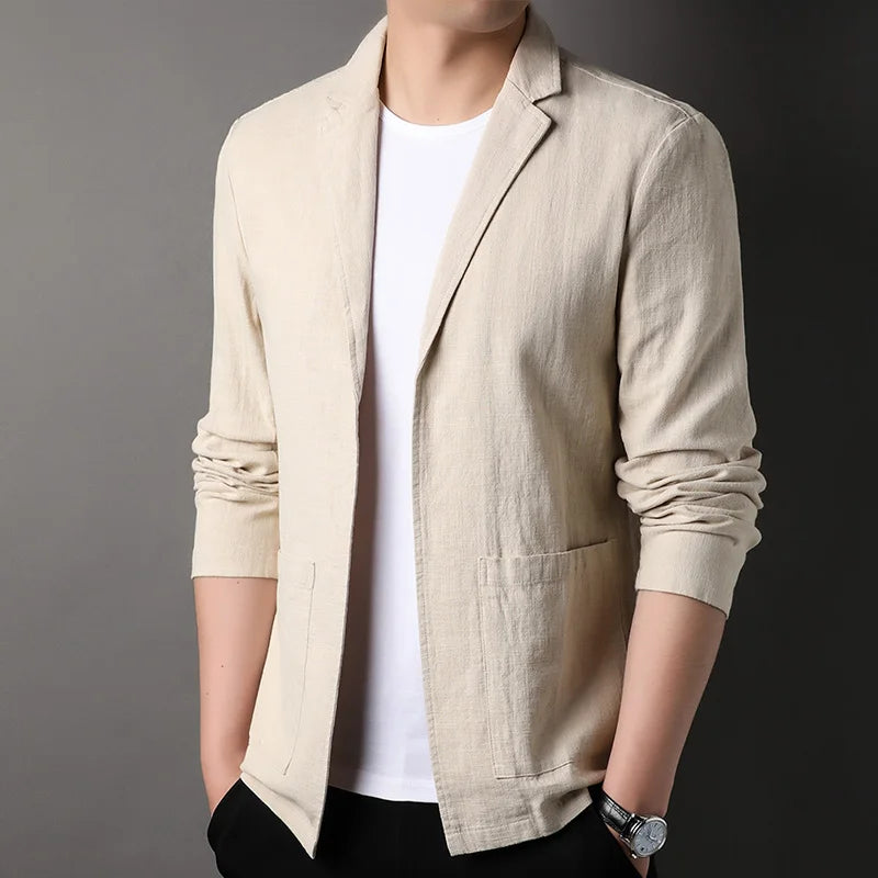 Veste Légère Mélange de Lin Prolano Pour Été Confort Respirant Avec Poches Plaquées