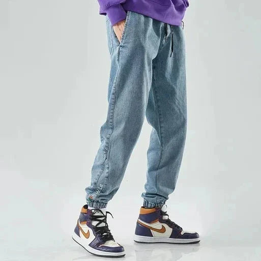 Pantalon Jogger Denim Urbain Durable Confort Quotidien Robuste Et Agréable À Porter