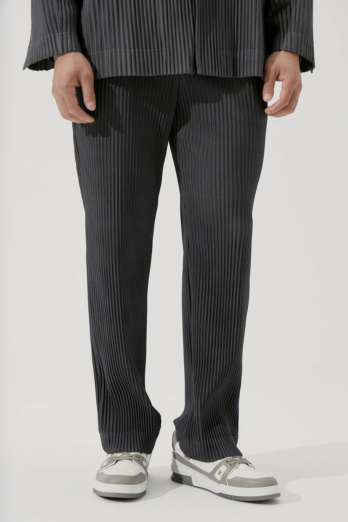 Pantalon Lounge En Velours Côtelé Décontracté Polyester Taille Élastique Lavable En Machine Design Minimaliste