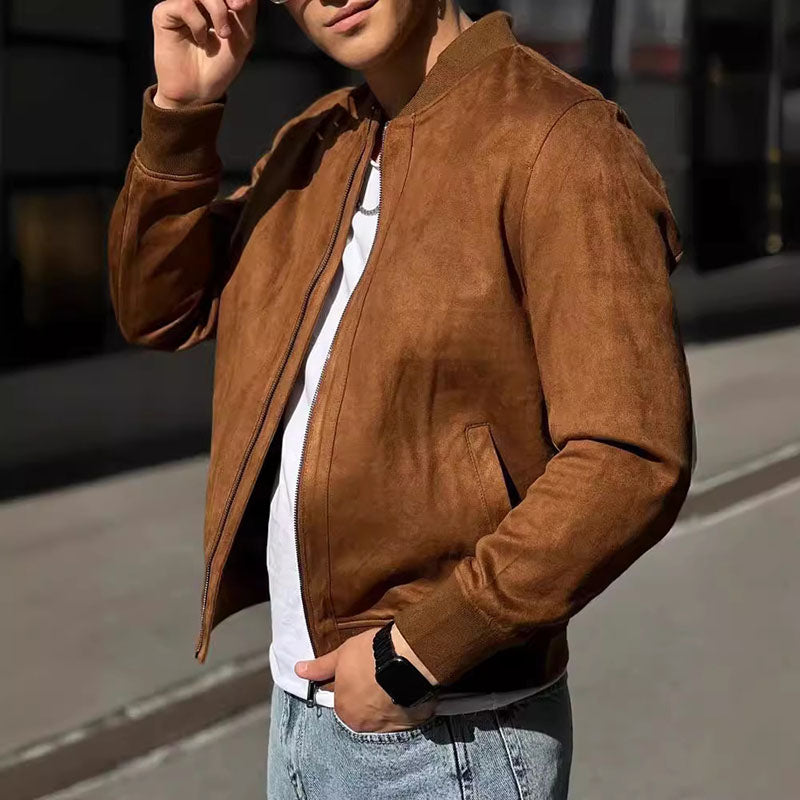 Veste Bomber En Suède Marc Romano Coupe Slim Moderne Avec Texture Raffinée Et Polyvalente